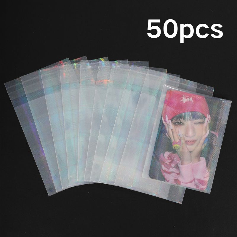 50pcs ins Card Sleeves 65x90mm Macaron Color Holder For Holo Postcards Top Load Film Photocard Game Cards Protector Storage Bag