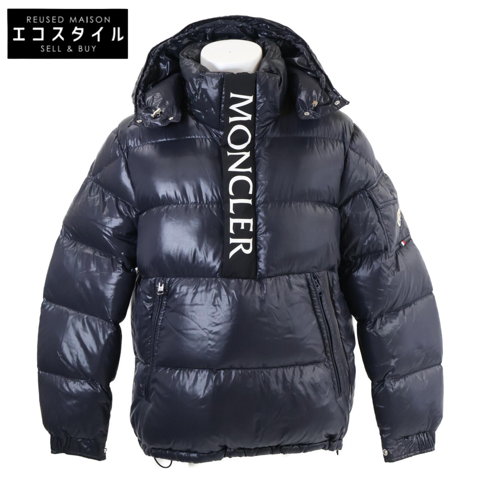 

MONCLER MAURY logo print hooded down jacket Jacket 2 NavyUsed
