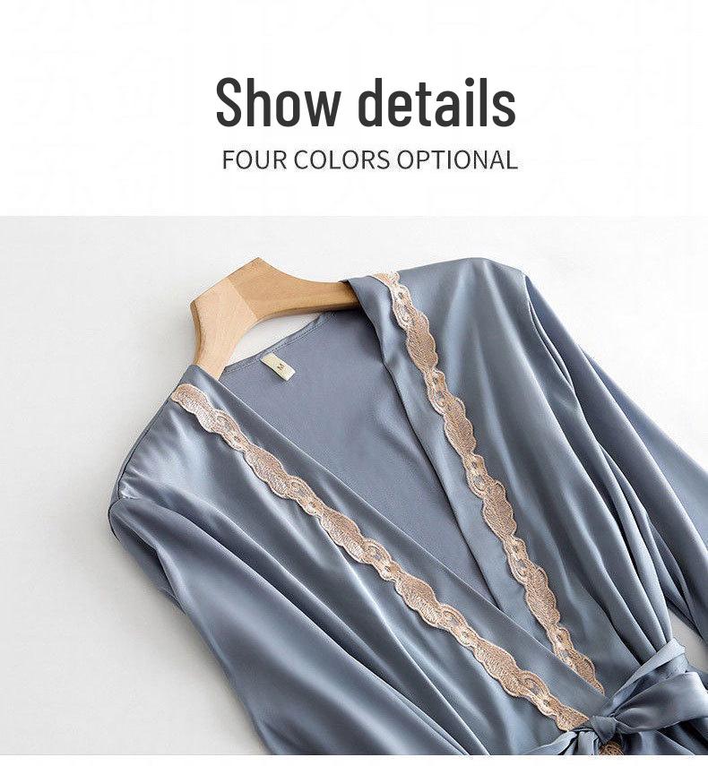 Ice Silk V-Neck Camisole & Pajama Set for Women - 5-Piece Spring & Autumn Collection