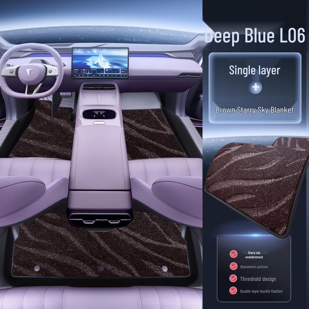 Applicable Deep Blue L06 Full Coverage TPE Floor Mats for 2026 Car Interior Decoration