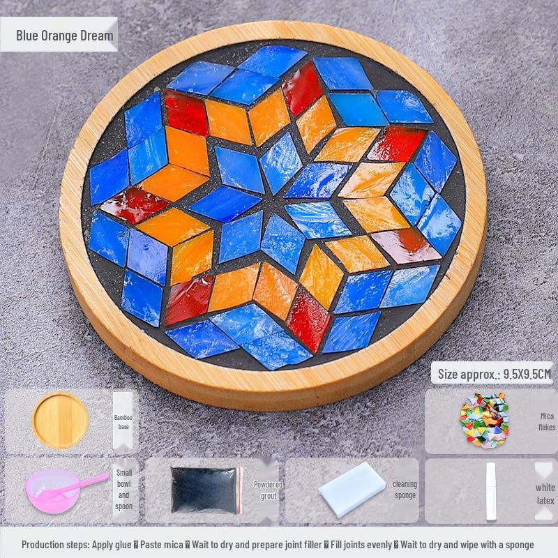 Mosaik Glimmer Bambu Underlägg & Grytunderlägg DIY-kit för Studenter & Barn