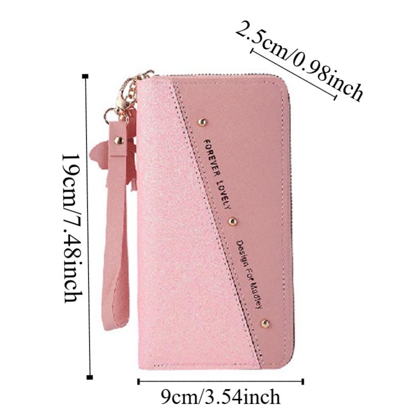 Tassel Pendant Women Long Purse PU Leather Square Card Bag Fashion Woman Clutch Wallet  Travel