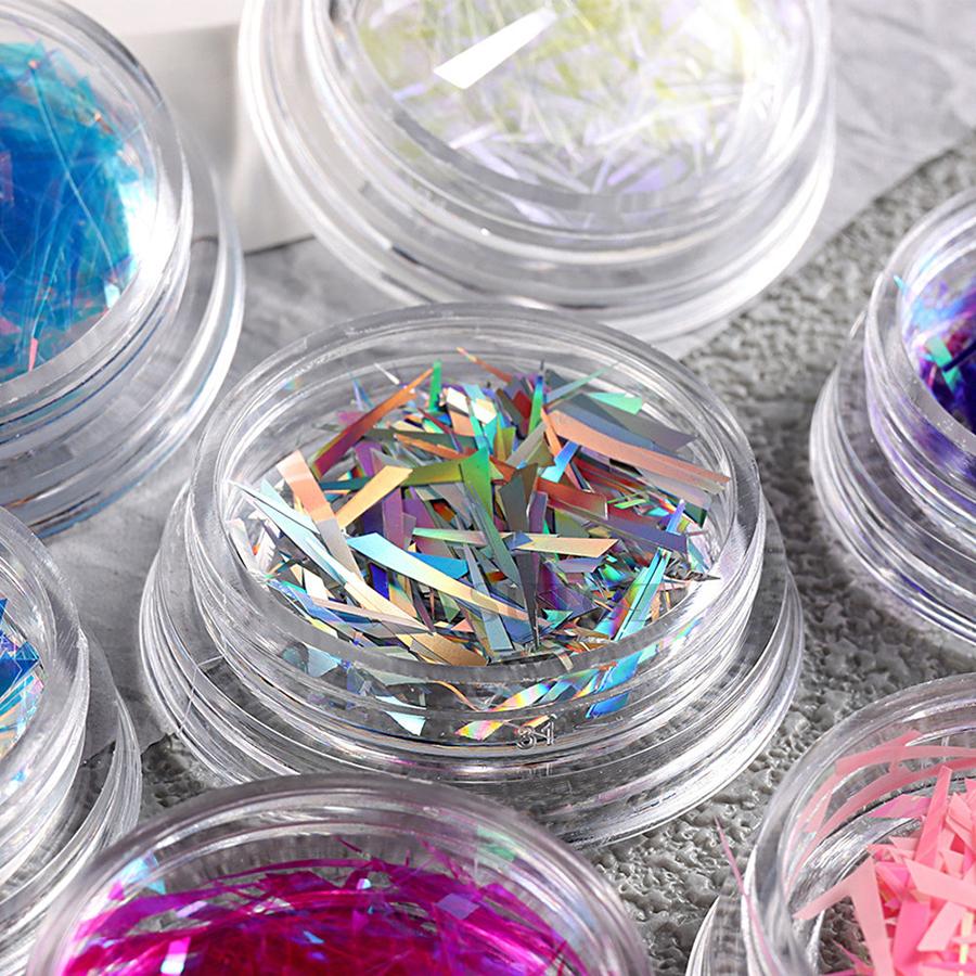 Aurora Fairy Nail Art Foil, Irregular Holographic Glass Paper Nail Decals, No Cutting Needed