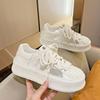Thick-soled Mesh White Shoes Summer Women's Shoes New Breathable Versatile Muffin Leather Board Shoes
