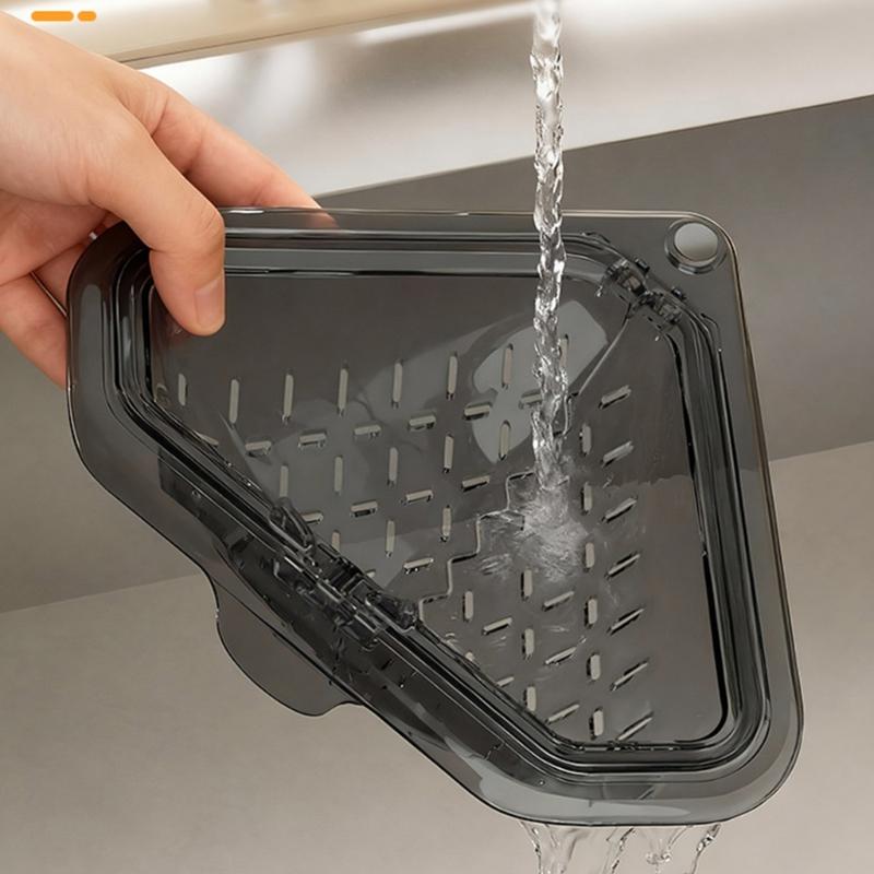 Compact Magnetic Triangle Drain Basket For Small Kitchens With Space Saving Design And For Vegetables Utensils