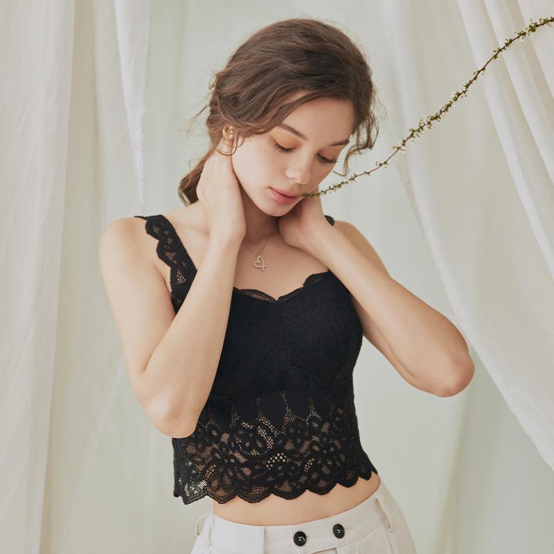 French Lace Underwear Seamless Wrapped Chest No Steel Ring Sling Beautiful Back