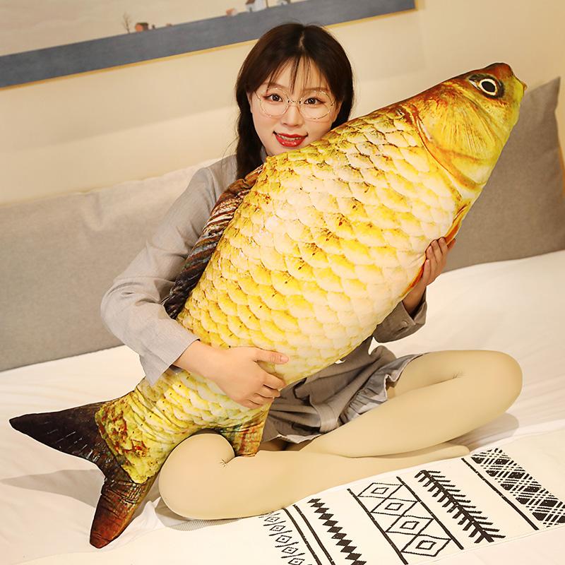 30-80cm 3D Simulation Gold Fish Plush Toys Stuffed Soft Animal Carp Plush Pillow Creative Sofa Pillow Cushion Gift Kids Toy