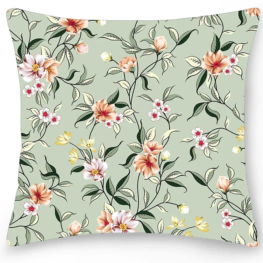 Home Pillowcase Car Sofa Cushion Cover Decor Luxurious Big Flower Printed Double Sided