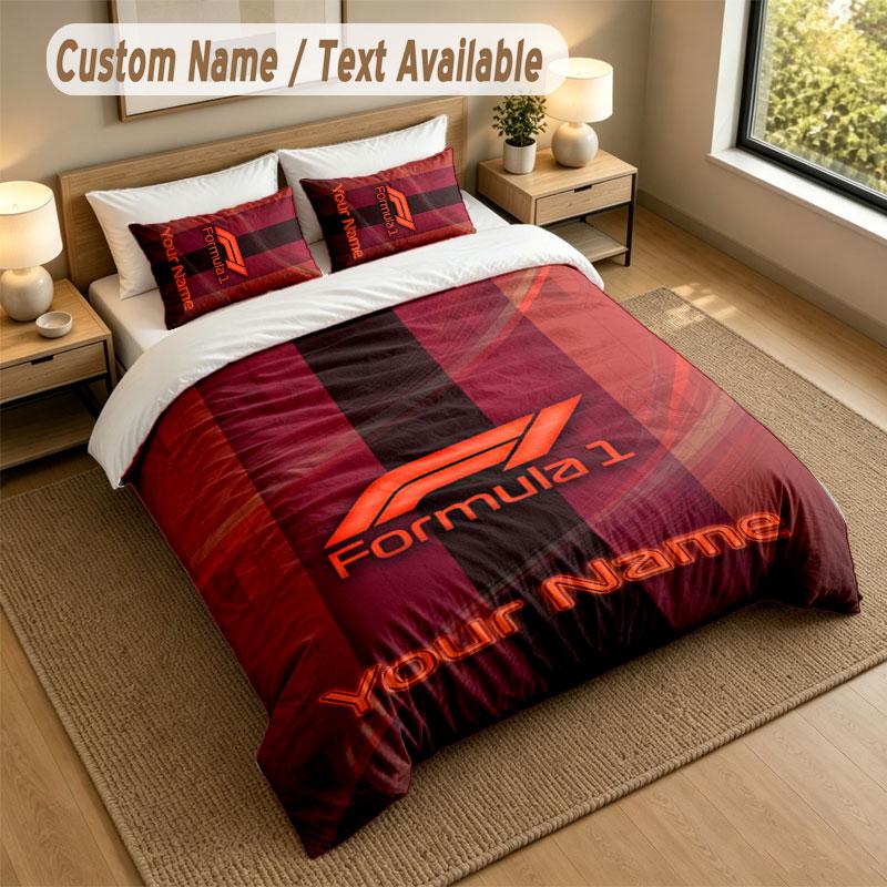 Bedding Set 1 Duvet Cover 2 Pillowcases F1 Print Soft Bed Linen Bedroom Decor