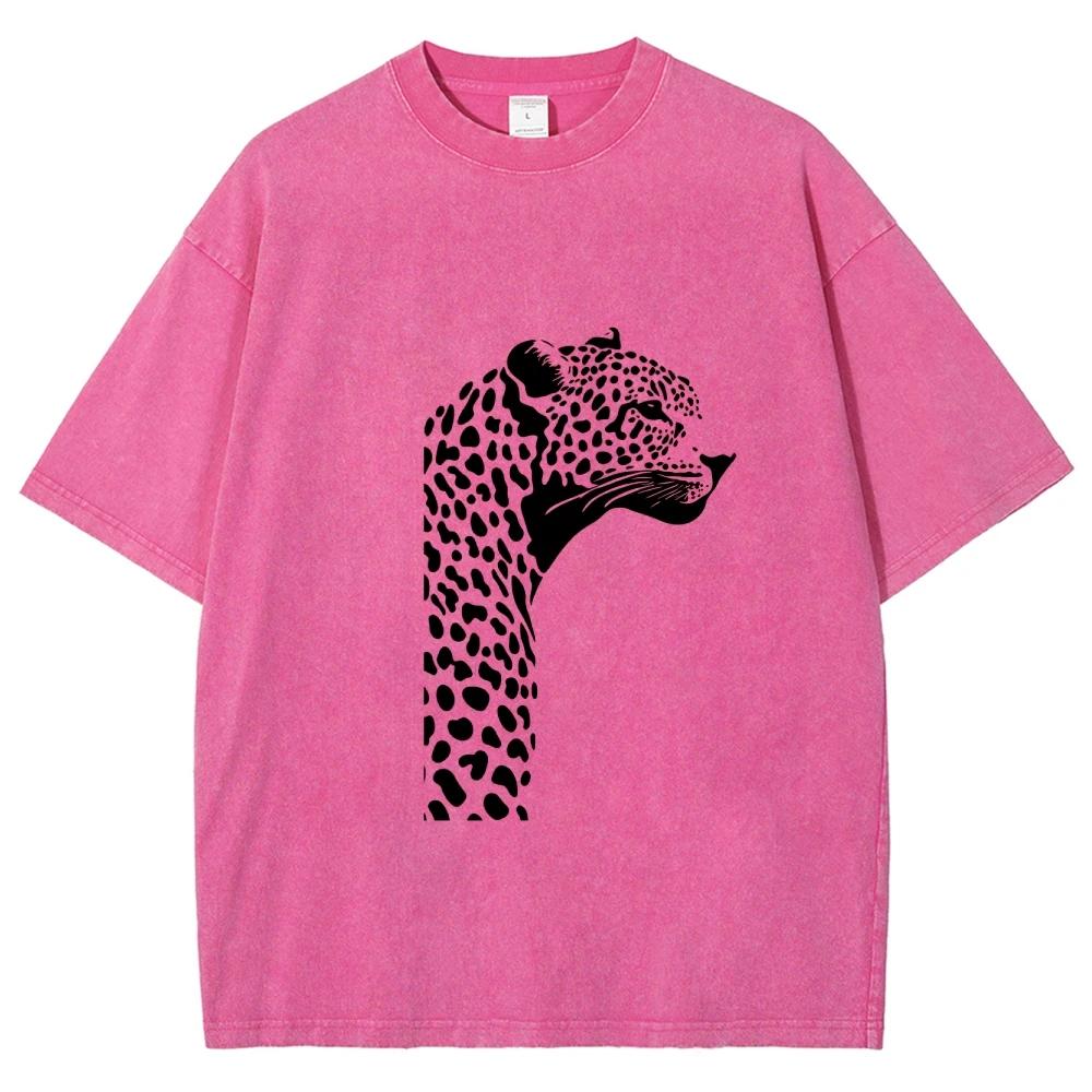 Крутая футболка с леопардовым принтом унисекс топы мужская женская футболка с коротким рукавом хлопок уличная одежда Харадзюку графическая хлопковая футболка S 1549₽