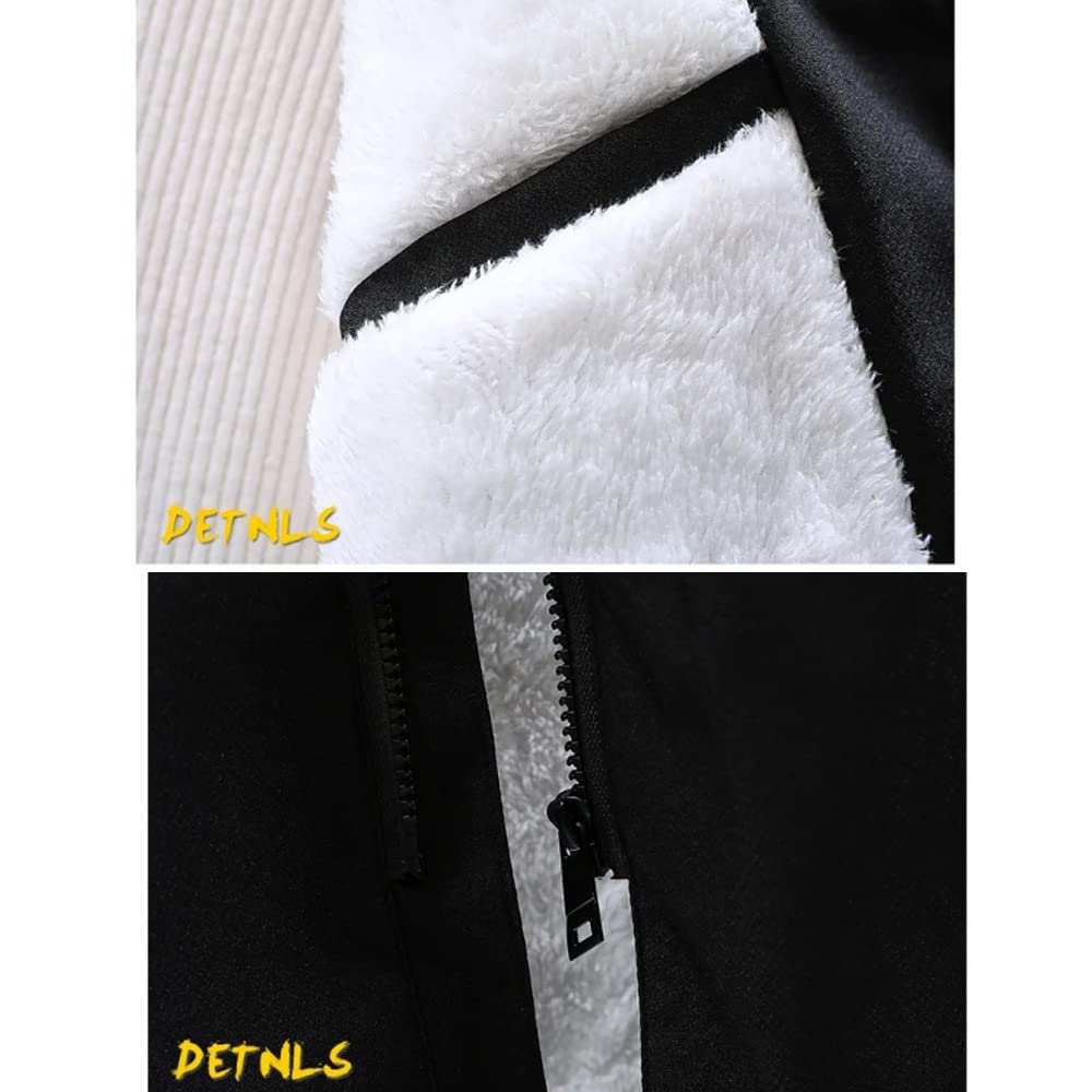 Aaronlive Men's Fleece-Lined Jacket, Warm, Thick, Cold-Wearing, Casual, Plus Size, Fall/Winter Wear, Coffee, Size L