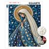 DIY Framed Pearl Bead Art Kit Religious Virgin Mary Pattern Sparkling Canvas Painting for Modern Room Wall Decor Gift