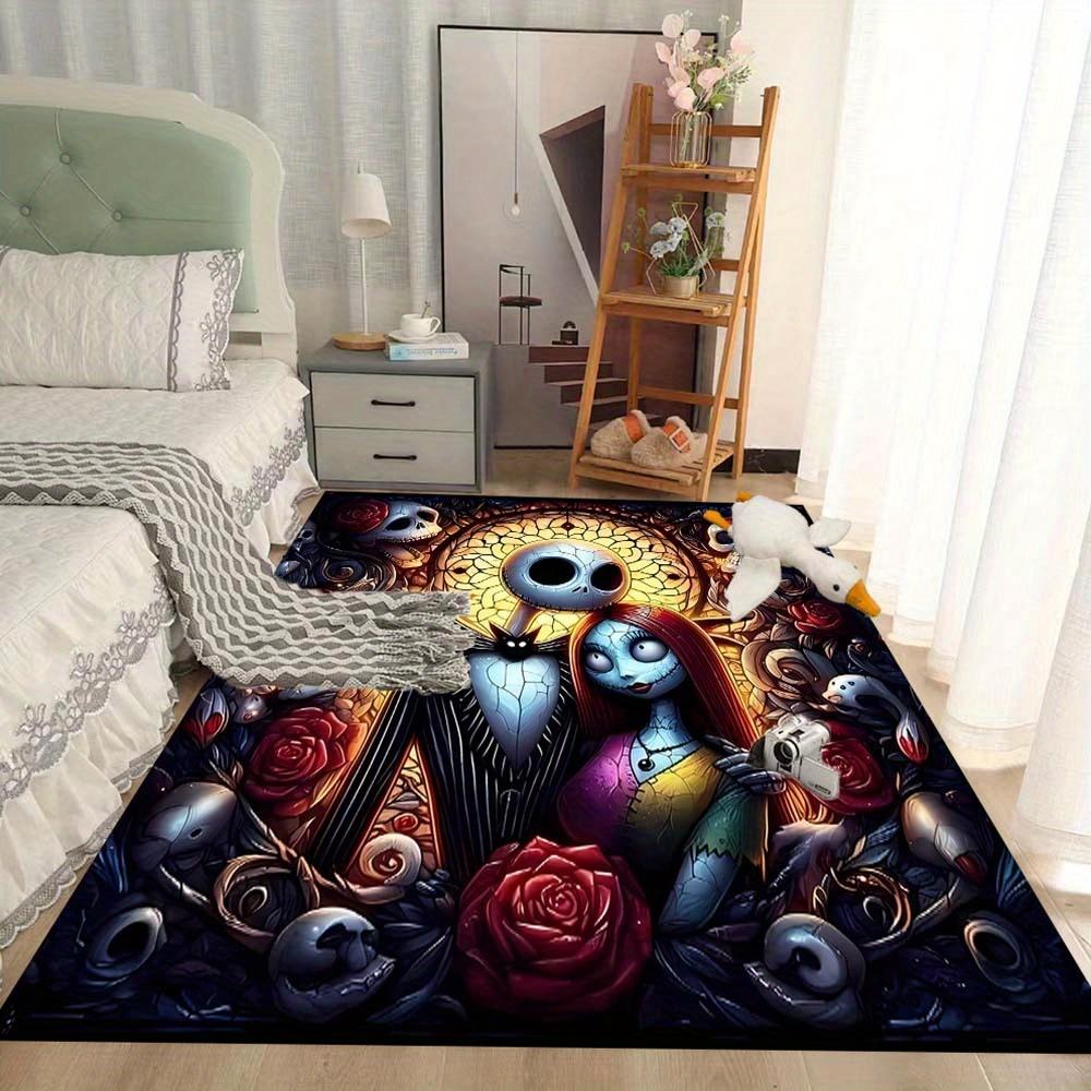 1pz Tappeto L'Incubo Prima di Natale, Tappeto per Zona, Camera da Letto e Sala Giochi Durevole, Resistente alle Macchie e Facile da Pulire, Soggiorno