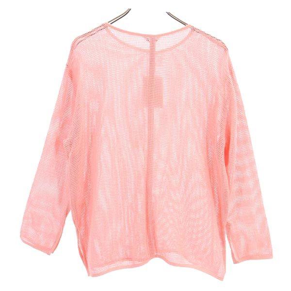 unused CLANE Long sleeve Cut 1 pink Loose mesh long-sleeved T-shirt Women Used