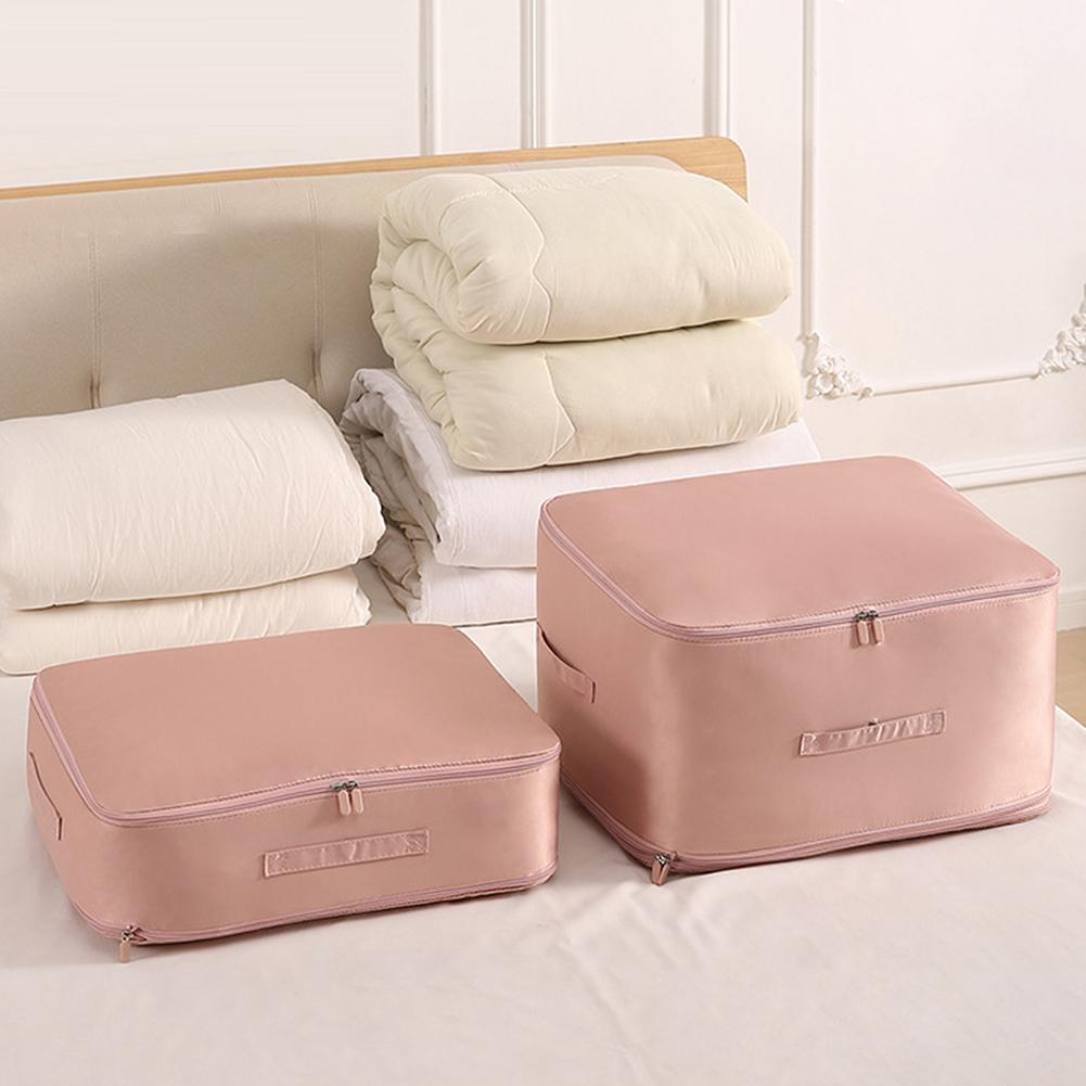 Quilt Storage Bag With Handbag Large Capacity Compression Packing Cubes Suitcase Clothes Organizers Bin For Blanket Wardrobe