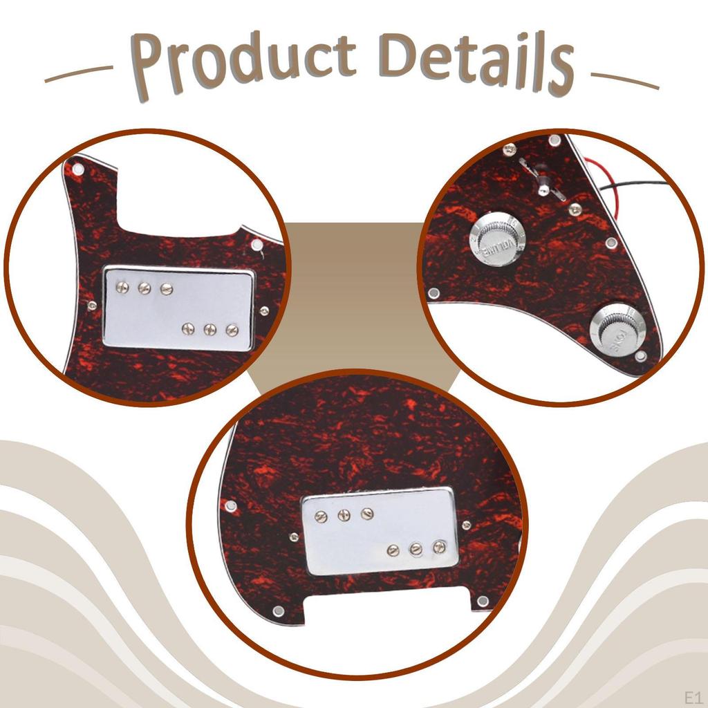HH Electric Guitar Pickguard Parts 3 Ply Two Humbucker Coils Professional High Performance