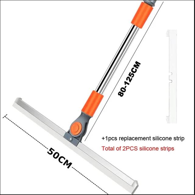 Silicone Scraper Broom Magic Wiper Floor and Wall Wipers Shower Squeegee with Long Handle Telescopic Rod Handled for Cleanser