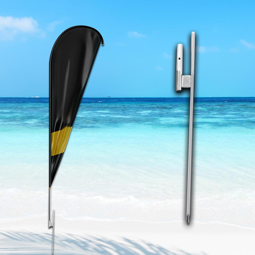 Iron Beach Flag Pole Spike Ground Stake Support Feather Flag Base for Dragon Boat Races Patio Yard Flags Rack Decoration