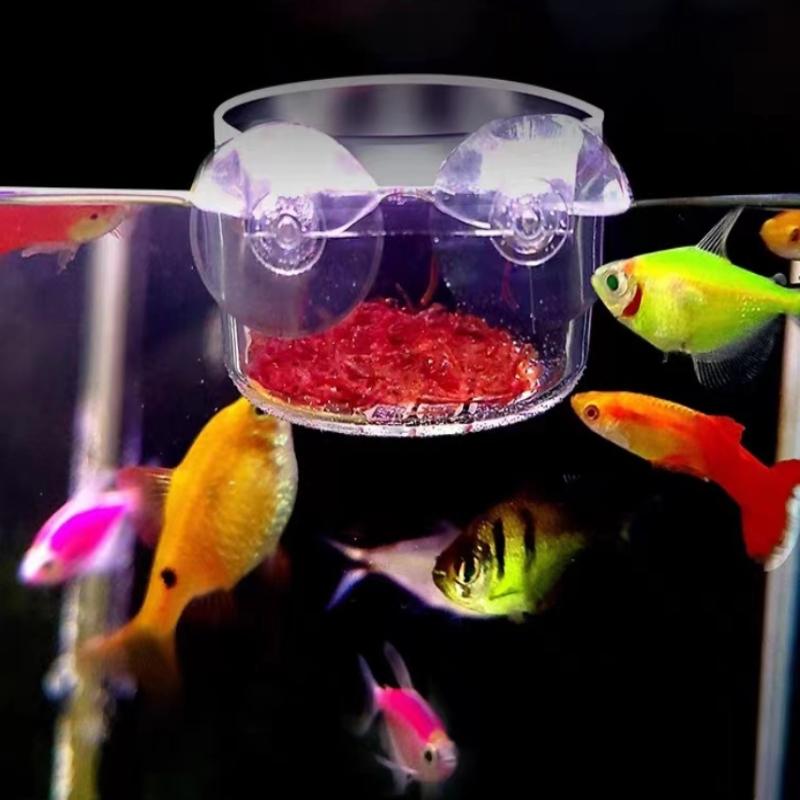 Transparent Acrylic Aquatic Plant Cup Aquarium Fish Tank Plant Pot With Suction Feeding Container Aquarium Accessories