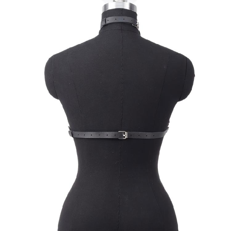 Adjustable Punk Waist Body Chain Belt Gothic Style PU Leather Halter Chest Harness For Women Daily Wear and Parties