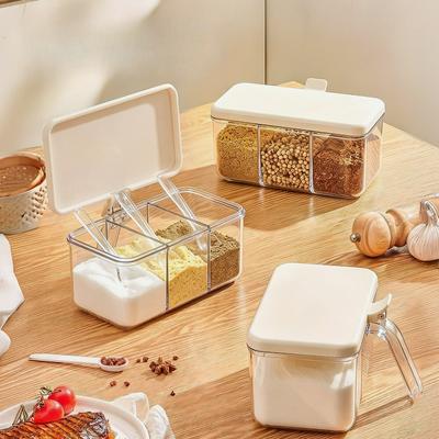 Seasoning Box Household Kitchen Integrated Multi-grid Seasoning Can Combination Set Seasoning Salt Storage Seasoning Bottle
