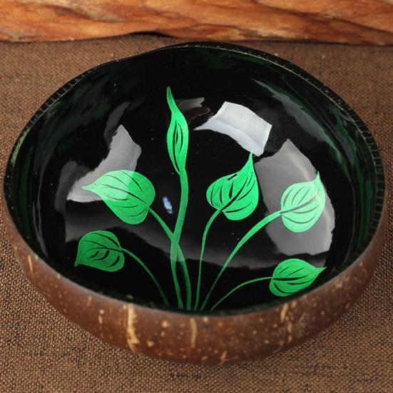 Blattmuster Natürliche Kokosnussschale Süßigkeiten Aufbewahrungsschale Behälter Home Dekoration