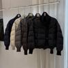 White Duck Down Knitted Splicing Down Jacket Women's Short Loose Winter New Super Good-looking Small Bread Jacket