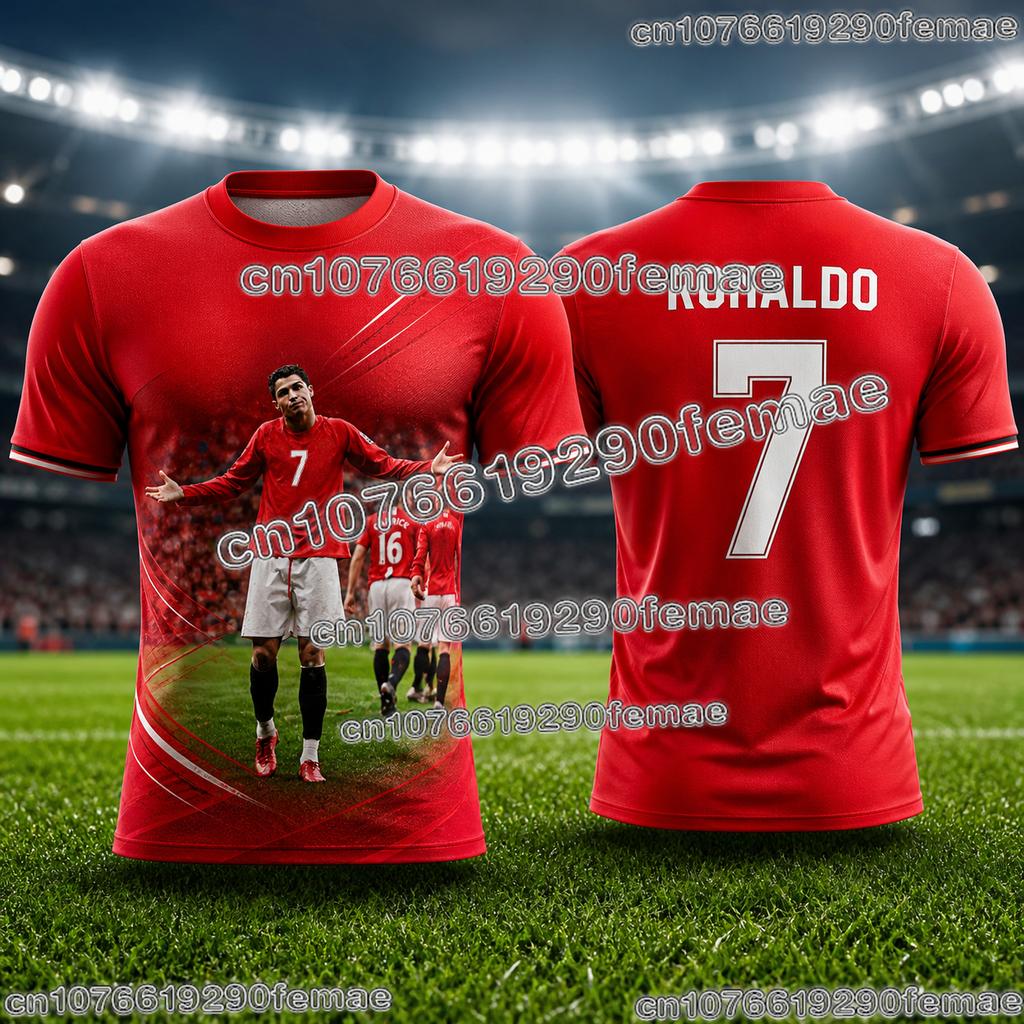 Fashion Men Soccer Jersey Ronaldo Design Breathable Quick Dry Football Top For Training Match Watching And Street Style Outfit