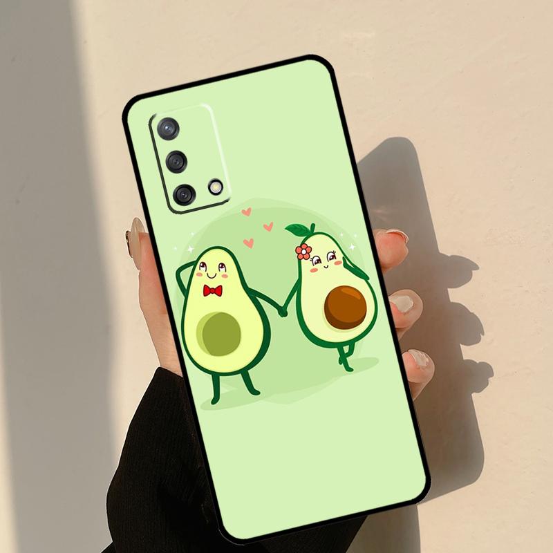 Cute Avocado Fruits Case For Oppo A60 A40 A80 A18 A38 A58 A78 A98 A15 A54 A74 A94 A17 A57 A16 A76 A96 A6 A5 Pro