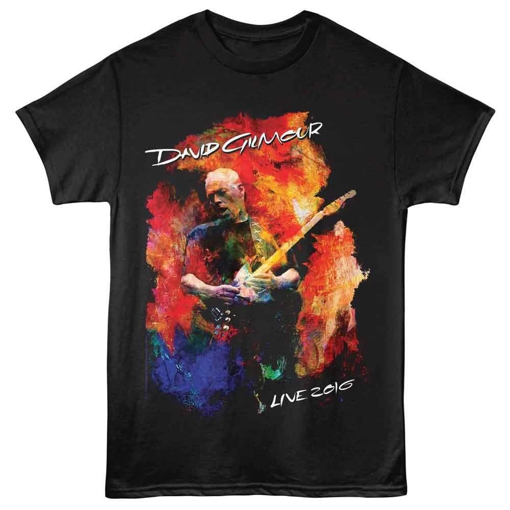 

David Gilmour - Live 2016 - Front Print Adult Short Sleeve Solid T-Shirt - Black XL