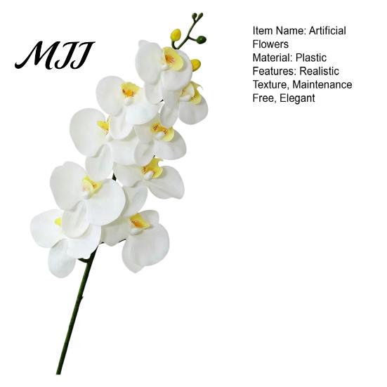 No Watering Faux Phalaenopsis for Tabletop Artificial Silk Orchid Flower Home Decor, Realistic Velvet Plant Maintenance Free Floral Arrangements
