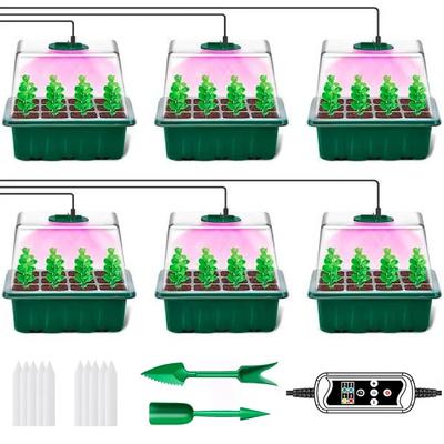 Heißer Verkauf Saatgut-Starter-Tablett-Box mit LED-Wachstumslicht Kindergartentopf Sämling Keimpflanzer Einstellbare Belüftung Luftfeuchtigkeit