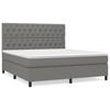 3142026 vidaXL Lit à sommier tapissier avec matelas Gris foncé 160x200cm Tissu