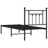 Vidaxl Metal Bed Frame with Headboard, Black, 75X190 Cm