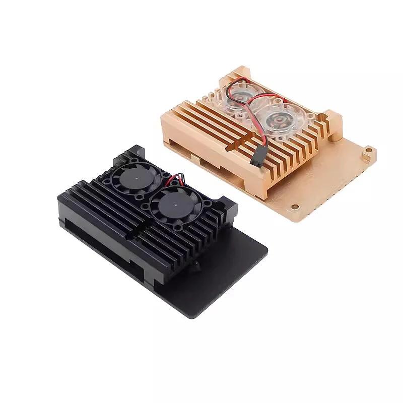 Pi 4 3 B 3B Plus Aluminum Case with Dual Cooling Fan Metal Shell Enclosure for RPI Raspberry Pi 4 3 Model