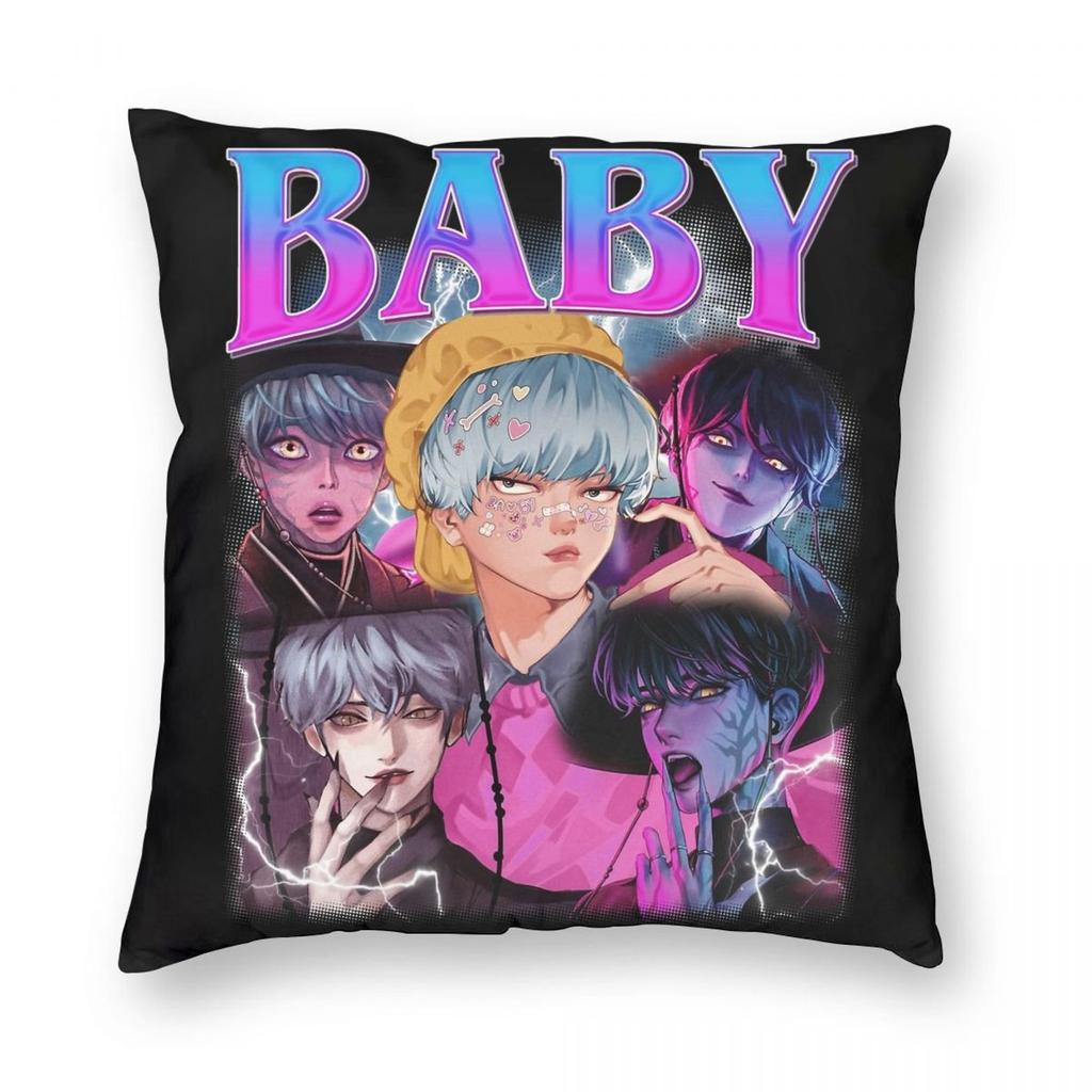 Kpop Demon Hunters Saja Boys Pillowcase Printed Polyester Cushion Cover Gift Pillow Case Cover Home Square 40X40Cm