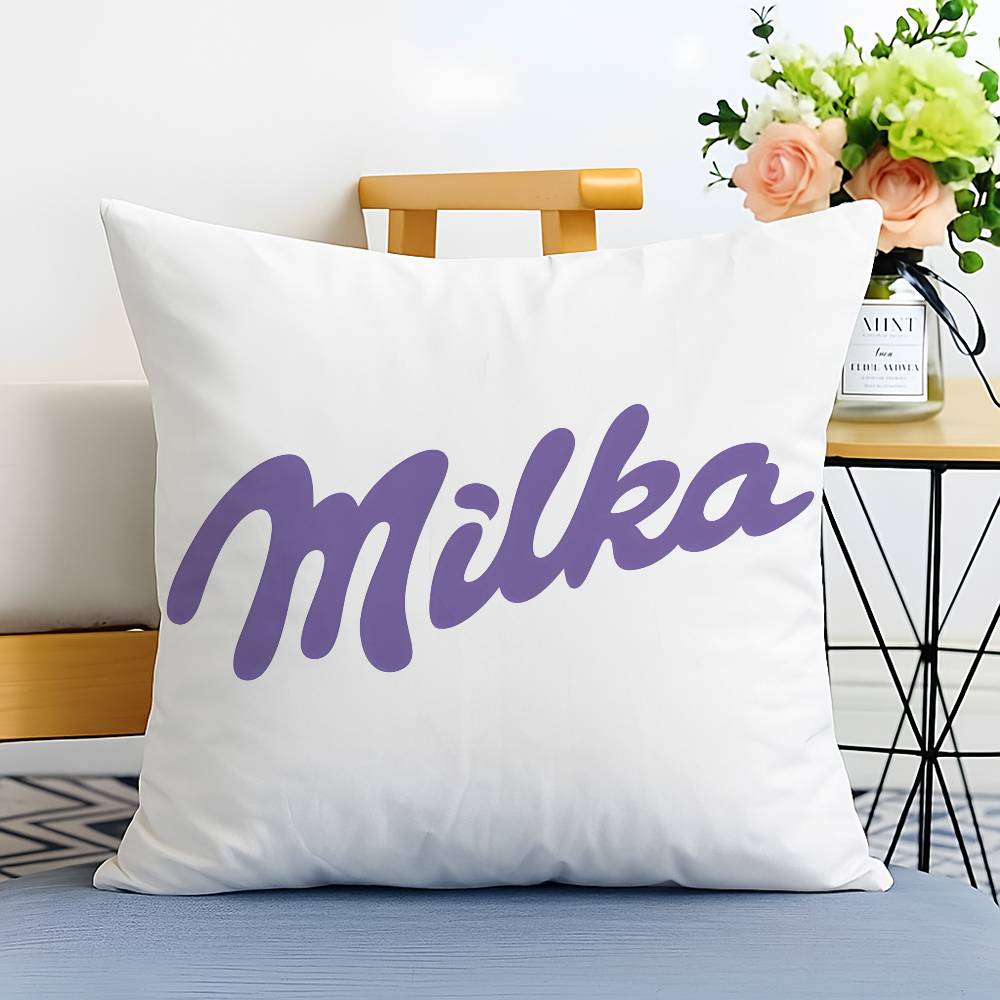 

Смішна наволочка з логотипом M-Milka-MT Chocolate, друкована, з матового флісу, подушка, що торкається дитячої шкіри, екологічно чиста сублімація 20x20Inch