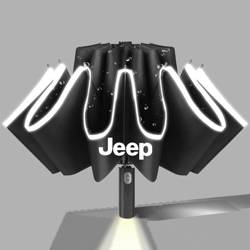 Car Led Umbrella Automatic Folding Windproof Sunshade Umbrella Sticker For Jeep TRAILHAWK COMMANDER LIBERTY Wrangler Accessories
