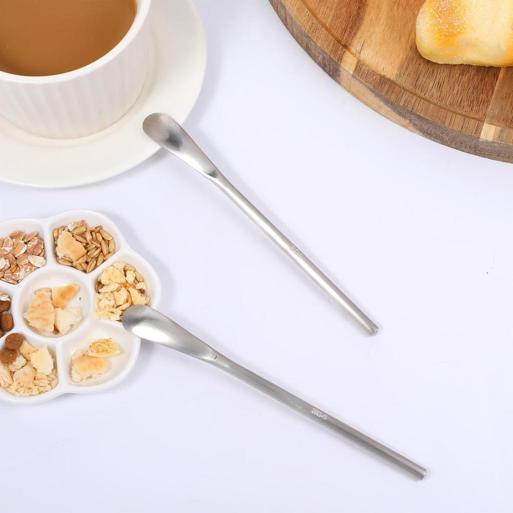 4PCS Stainless Steel Coffee Stirring Spoon, 5inch Coffee Stirrers Ice Tea Spoon, Beverage Cocktail Stirrers Stir, Tiny Salt Condiment Spoons, Drink