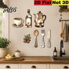Kitchen Wall Decor 7Pcs Farmhouse Coffee Themed Wooden Decor, 2D Flat Art Theme Plaques, Retro Rustic Ornaments for Home Dining Room Cafe Decoration