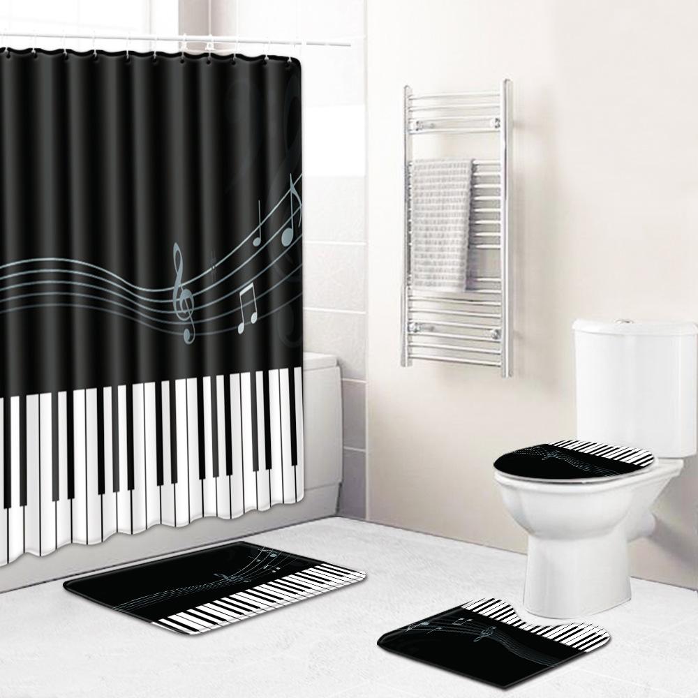Creative Bathroom Non-Slip Floor Mat, Shower Curtain Combination Carpet, European And American Style Explosion Woman