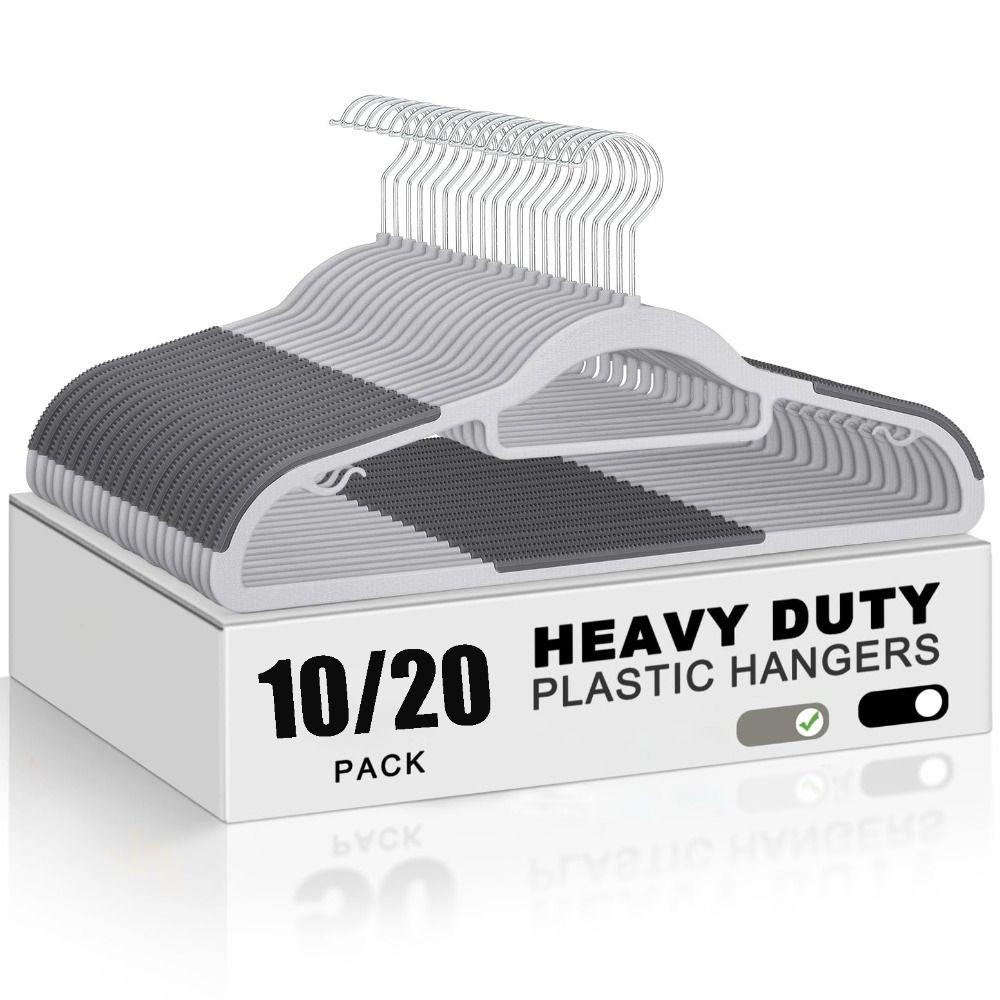 10/20 Pcs 0.2 Inches Thick Heavy Duty Hangers 360° Swivel Hook Non-Slip Hangers  Laundry Room