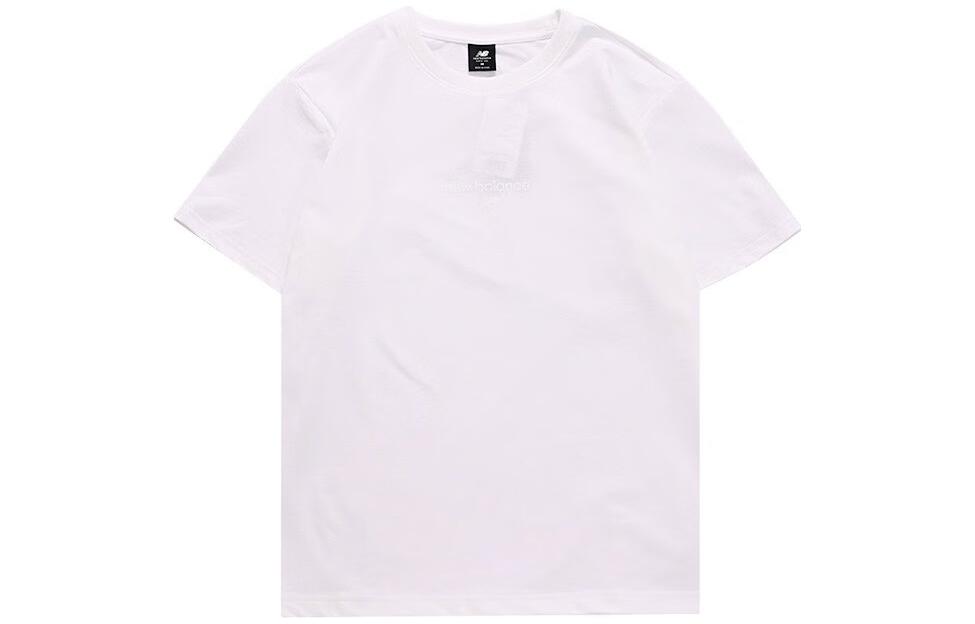 New Balance T Shirts Unisex White Crew Neck Moderate Straight Fit AMT31546-WT L