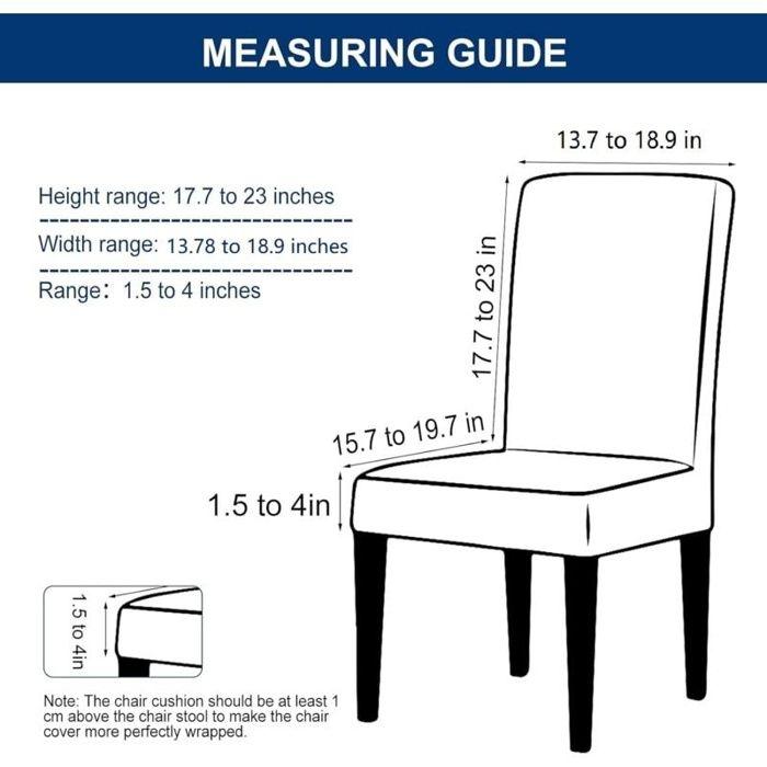 Housse de chaise - AIMOONSA - Imprimées - Lot de 6 - Extensible bi-stretch - Lavable & anti-tâches