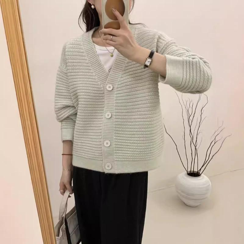 The New Gentle Wind Soft Waxy Knitted Cardigan Women's Versatile Loose Lazy Wind Temperament Sweater Jacket
