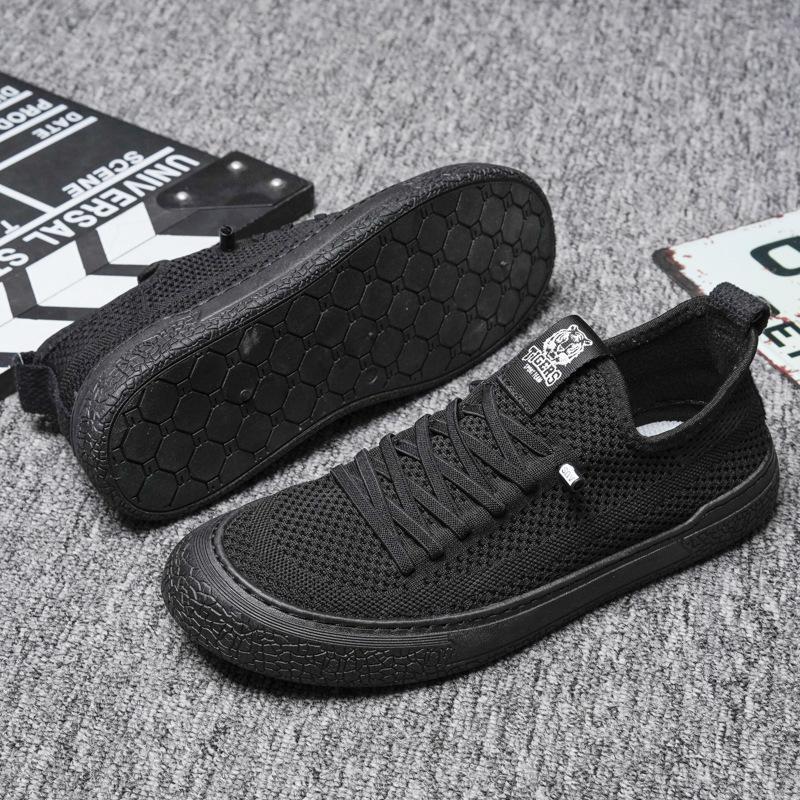 Men's Shoes Spring/Summer Breathable Soft Sole Mesh Sock Shoes Fashion Casual Fashion Shoes Flying Woven One Foot Pedal Shoes