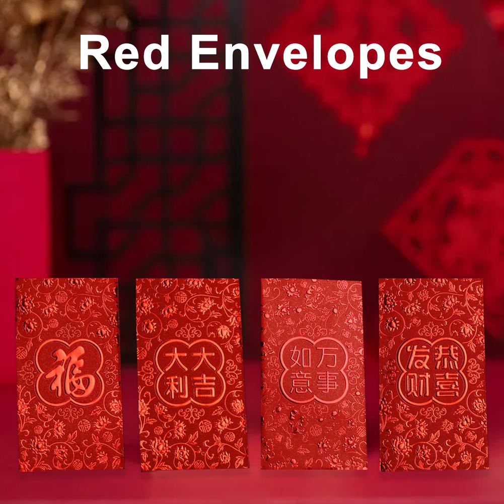6Pcs Red Envelope New Year Red Pocket Chinese New Year Red Envelopes Red Bag Spring Festival Marriage Birthday Red Envelopes