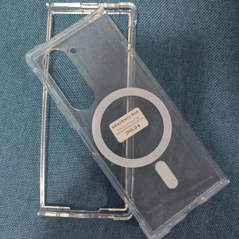 Magsafe Wireless Charging Case for Samsung Galaxy Z Fold 7 6 5 4 3 Z Fold3 Fold4 Fold5 Fold6 Transparent Shockproof Back Cover
