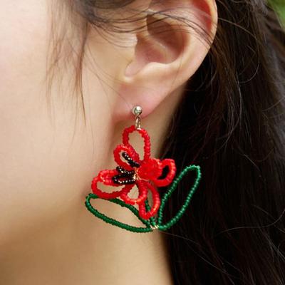 FANTASTIC PLANET Red Big Flower Earrings