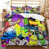 Graffiti Hip Hop Street Culture 3D NEW Duvet Cover Pillowcase Bedding Set Adult Boy Girl Bedroom Decoration Single Double Large